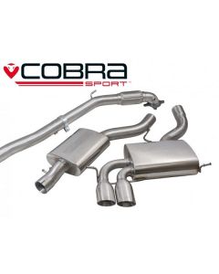 Cobra Sport Turbo Back Exhaust for Audi A3 (8P) 2.0 TFSi Quattro 3-Doors De-Cat, Resonated (AU46C) buy in USA