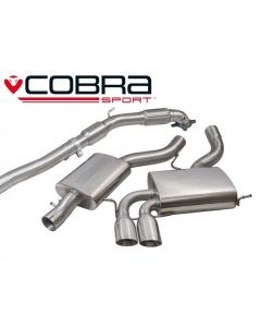 Cobra Sport Turbo Back Exhaust for Audi A3 (8P) 2.0 TFSi Quattro 3-Doors with Sport Catalyst, Resonated (AU46A) buy in USA