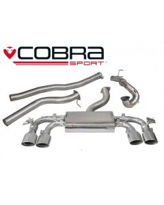 Cobra Sport Turbo Back Exhaust for VW Golf R MK7, De Cat, Non Resonated, with valves (VW70D) buy in USA