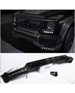 W463 W461 G55 G65 G63 G500 Mercedes G Wagon G class Carbon Fiber Front Bumper Lip Spoiler with LED Brabus Style buy in USA