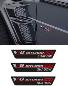 W463 W463A W464 Mercedes G class G Wagon Brabus 800 SHADOW Style 3 pcs Emblems Set Fender Badges Tail Badge Logo Sticker Decals buy in USA