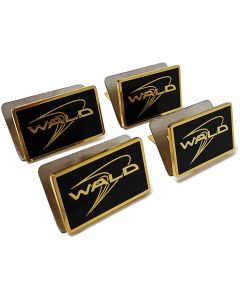 WALD Black Bison Style Set of 4 pcs Seat Emblems Metal Logo Seats Badges for Mercedes Benz Rolls Royce Bentley Lexus Infinity Jaguar Maserati Vehicles Black and Gold Color buy in USA