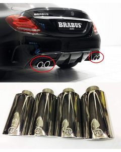 Brabus style Stainless Steel Exhaust Pipe Tips Shiny Metal End Pipes for Mercedes-Benz vehicles buy in USA