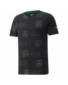 Mercedes-Benz Motorsport Kollektion T-Shirt Herren Puma all-over Logoausführung schwarz Gr. XS - XXL buy in USA