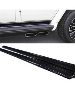 Mercedes G Wagon W463 G500 G55 G63 G65 Side Entrance Mouldings Set Carbon Fiber with LED Illumination Mansory Style buy in USA