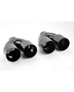 Audi 2.5in inlet Dual Exhaust Tips Quad Style Gloss Black buy in USA