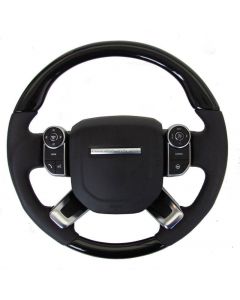 Range Rover Vogue L405 (2013+) - Wood & Leather Steering Wheel (Black Piano Wood) buy in USA