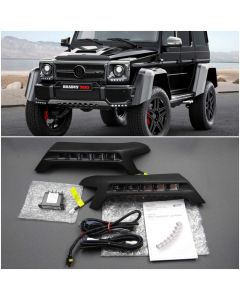 Mercedes W463 G Wagon Class Front Bumper Fiberglass Lip Spoiler 4x4 Brabus Style with LEDs Set buy in USA