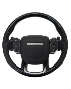 Range Rover Sport (2014+) - Wood & Leather Steering Wheel (Black Piano Wood) non-heated buy in USA