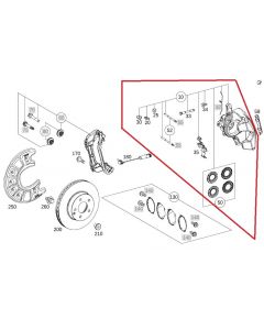 Original Mercedes-Benz AMG Bremssattel rot lackiert vorne links C63 C 63s C63s buy in USA