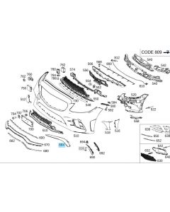 Original Mercedes-Benz Seitenspoiler links vorne C63 Stoßstange Stossfänger Frontspoiler buy in USA