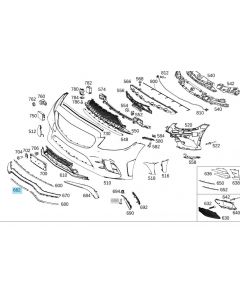 Original Mercedes-Benz Zierleiste Zierblende an Frontspoiler mitte C63 Stoßstange Stossfänger Spoiler buy in USA