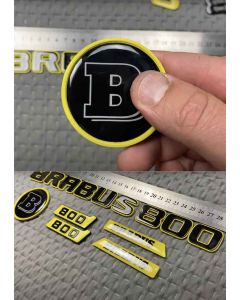 Brabus 800 metallic emblems set in yellow color for Mercedes G Wagon buy in USA