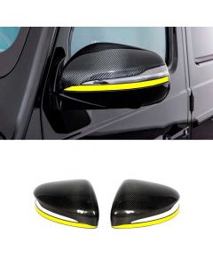 Carbon Fiber Mirror Covers with Yellow Stripe for Mercedes-Benz G-Class W463A W464 buy in USA