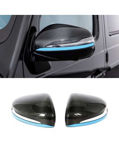 Carbon Fiber Mirror Covers with Blue Stripe for Mercedes-Benz G-Class W463A W464 buy in USA