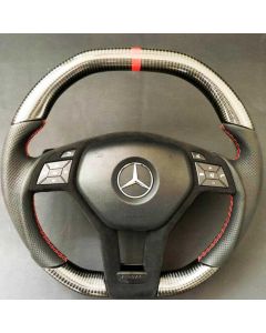 Mercedes W212/W204/W218/W207 AMG Style Steering Wheel Carbon Alcantara Red buy in USA