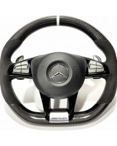 Mercedes W222/W205 GLS/GLE/CLA/CLS AMG Style Steering Wheel (Carbon Alcantara) buy in USA