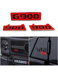 Mercedes Benz G900 G-Wagon G-Class W463 Brabus Style Red Body Emblem Sticker Badge Letters Logo Set 3 Pcs Steel G63 G55 G500 buy in USA