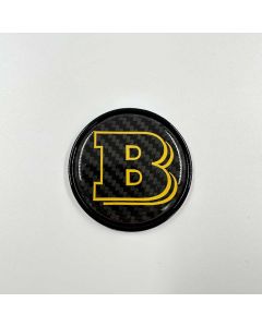 2-Piece Metal Carbon Yellow Branded Brabus Emblem Badge 53mm for Mercedes-Benz W463A W464 G-Class Hood Air Intake buy in USA