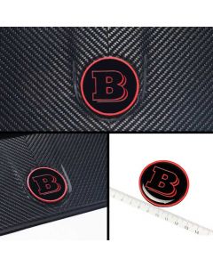 Metallic 2-piece black with red branded Brabus emblem badge for hood and trunk of Mercedes-Benz W463/W463A/W464 G-Class buy in USA