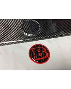 Carbon Brabus logo with red trim on bonnet for Mercedes G Class buy in USA