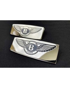 Bentley Metallic Chrome Glossy Floor Mats Badges Emblems Logo (2 pcs) buy in USA