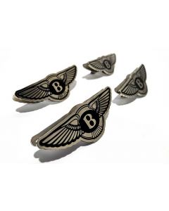 Bentley Bentayga Continental Spur Style Metallic Chrome Glossy Seats Badge Emblem Logo 4 Pcs Interior buy in USA