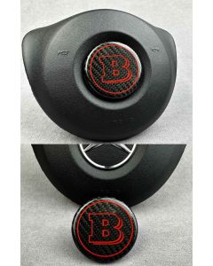 Carbon fiber Airbag emblem Brabus in red color for Mercedes Benz buy in USA