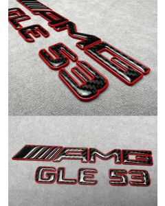 AMG GLE 53 carbon fiber emblem with red trim for Mercedes Benz GLE Class buy in USA