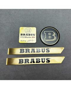 Engine cover emblem set for Mercedes-Benz AMG M275 V12 Biturbo, gold, 4 pcs. buy in USA