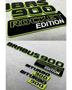 Brabus Rocket Edition Biturbo 900 emblem set in green color for Mercedes GLE buy in USA