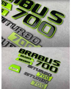 Green Brabus steering wheel badge + Metal exterior Brabus logo body kit buy in USA