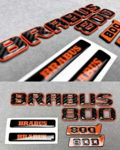 Orange tail Brabus G800 badges set with carbon letters for Mercedes G Class buy in USA