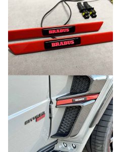 Red fender inserts Brabus logo with LED for Mercedes G Wagon buy in USA