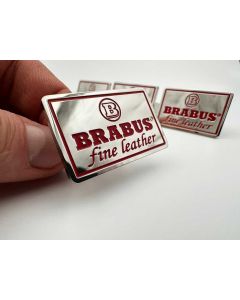 Metallic Brabus Fine Leather Silver Red Seats Emblems Badges Logos Set for Mercedes-Benz W463 W463A G-Class buy in USA