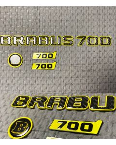 Carbon Brabus 700 emblem set in yellow color for Mercedes Benz S Class buy in USA