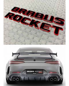 Brabus Rocket badge in black color with red trim for Mercedes GT trunk buy in USA