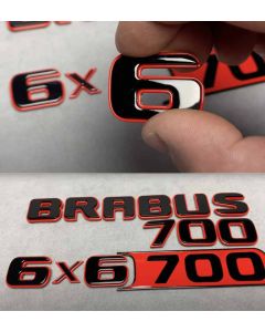 Brabus 700 6×6 badge set in black and red color for Mercedes Benz G-Class buy in USA