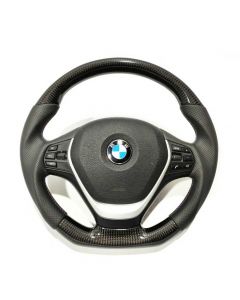 BMW F30 Steering Wheel Carbon Fiber Leather Flat Bottom buy in USA