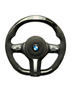 BMW F15/F30 M-Style Steering Wheel Carbon Fiber Alcantara LED Flat Bottom buy in USA