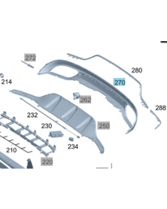 A2058857538 Mercedes-Benz Verkleidung Carbon Stoßfänger hinten unten Diffusor C-Klasse W205 C63 C63s buy in USA