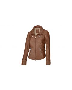 Womens leather jacket, cognac, B66041686 buy in USA