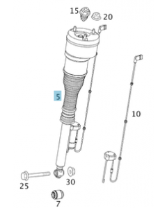 Original Mercedes-Benz Luftfederbein Stoßdämpfer Hinterachse links S-Klasse BR221 buy in USA