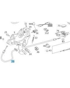 Original Mercedes-Benz Handbremsseil ab Fußpedal nach hinten Vito / Viano BR639 A6394202785 buy in USA