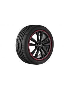 5-twin-spoke wheel, 45.7 cm (18-inch), red rim flange, CLA/ B-Class/ A-Class, 225/40 R18/, black, A24640106009Y23 buy in USA