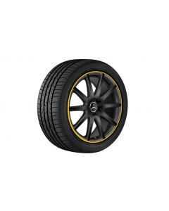 AMG 10-spoke wheel, 50.8 cm (20-inch), rim flange painted yellow, GLA, 235/40 R20/, matt black, A15640104029Y43 buy in USA