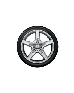 AMG 5-spoke wheel, 45.7 cm (18-inch), high-sheen, SLK-SLC, 245/35 R18/, silver-colored, B66031483 buy in USA