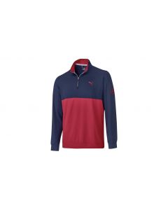 Mens golf sweater, navy / red, B66455028 buy in USA