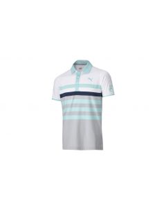 Mens golf polo shirt, gray / white / blue, B66450590 buy in USA