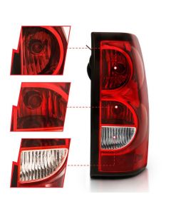 ANZO 2004-2007 Chevy Silverado Taillight Red/Clear Lens w/Black Trim (OE Replacement) buy in USA